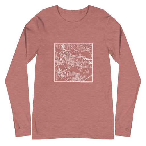 Somerville New Jersey  Map Unisex Long-Sleeve T-shirt with City inscription in Heather Mauve