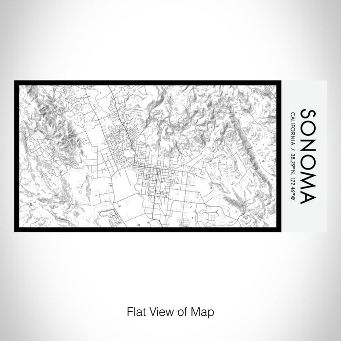 Rendered View of Sonoma California Map on 17oz Stainless Steel Insulated Bottle with printed classic style map