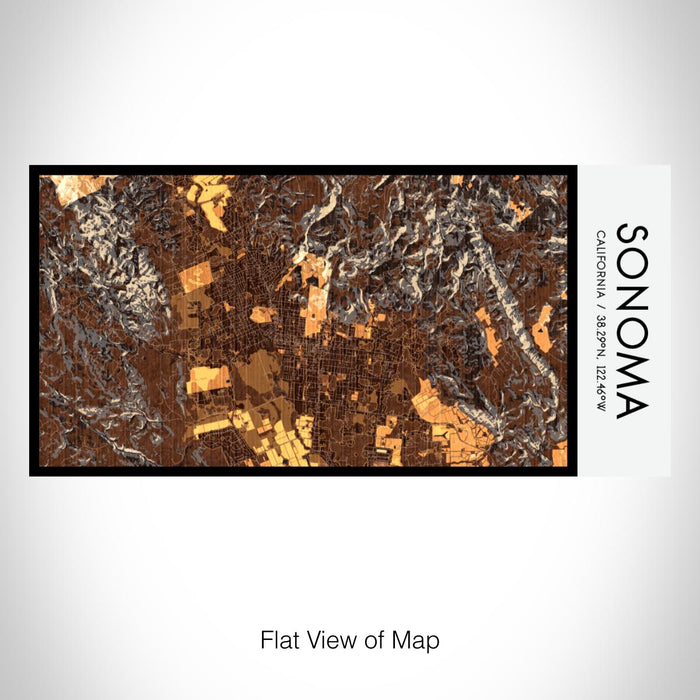 Rendered View of Sonoma California Map on 17oz Stainless Steel Insulated Bottle with printed ember style map