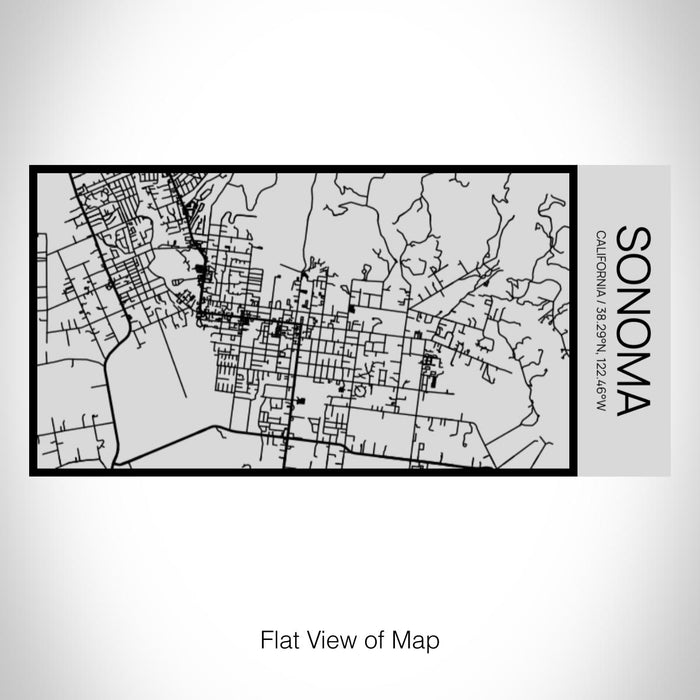Rendered View of Sonoma California Map on 17oz Stainless Steel Insulated Cola Bottle in Stainless