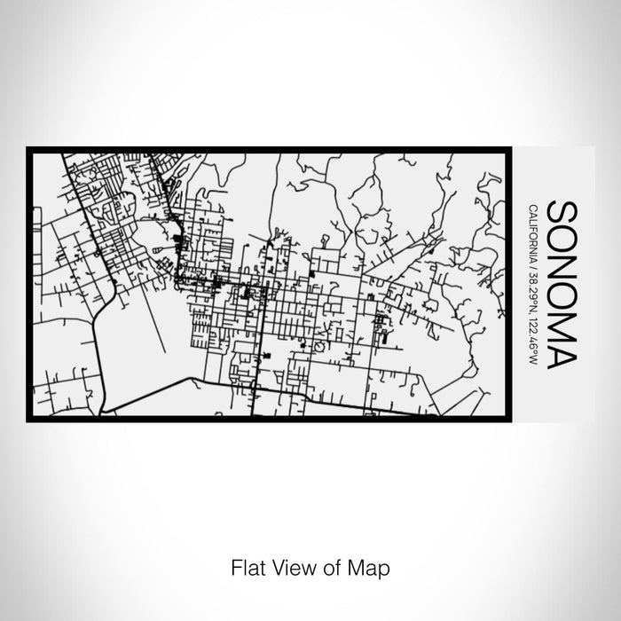 Rendered View of Sonoma California Map on 17oz Stainless Steel Insulated Cola Bottle in Stainless in Matte White