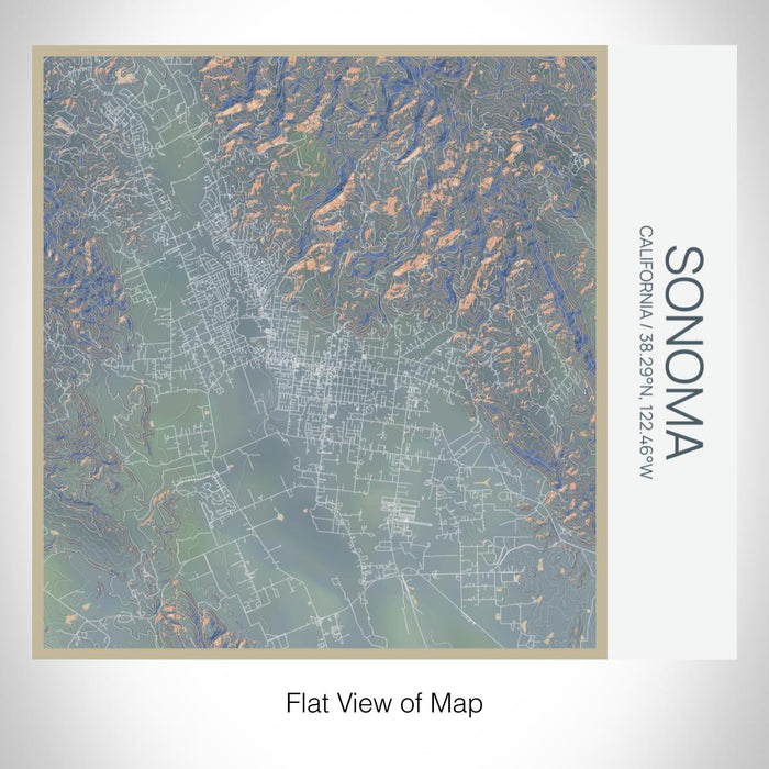 Rendered View of Sonoma California Map on 17oz Stainless Steel Insulated Tumbler in Afternoon Map Style