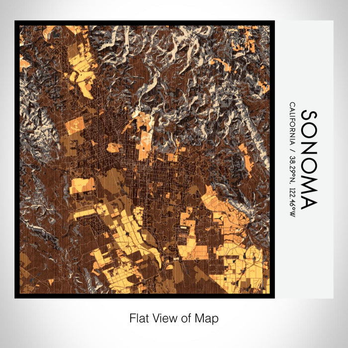 Rendered View of Sonoma California Map on 17oz Stainless Steel Insulated Tumbler in Ember Map Style