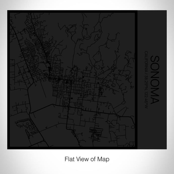 Rendered View of Sonoma California Map on 17oz Stainless Steel Insulated Tumbler in Matte Black with Tactile Lines