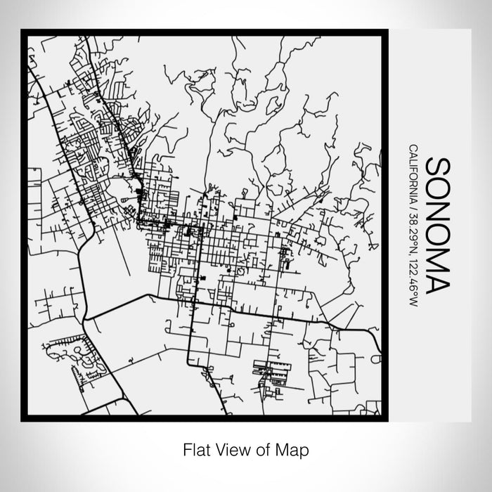 Rendered View of Sonoma California Map on 17oz Stainless Steel Insulated Tumbler in Matte White with Tactile Lines