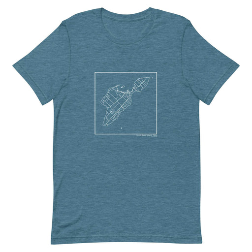 South Bass Island Ohio Map Unisex T-Shirt with City inscription in Heather Teal