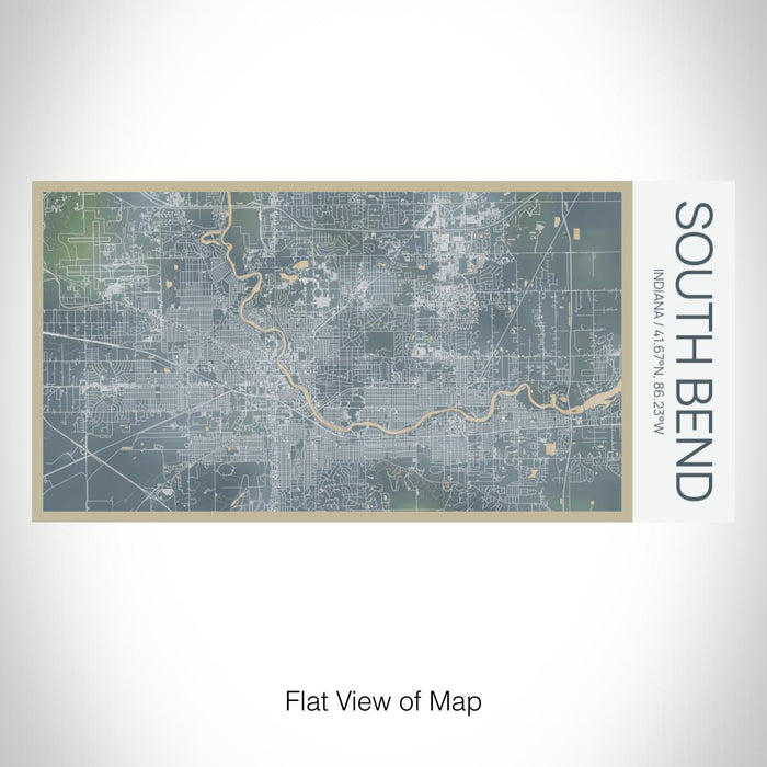 Rendered View of South Bend Indiana Map on 17oz Stainless Steel Insulated Bottle with printed afternoon style map