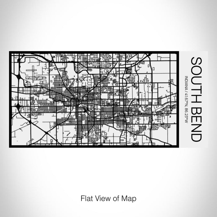 Rendered View of South Bend Indiana Map on 17oz Stainless Steel Insulated Cola Bottle in Stainless in Matte White