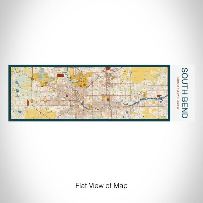 Rendered View of South Bend Indiana Map on 10oz Stainless Steel Insulated Cup in Woodblock with Sliding Lid