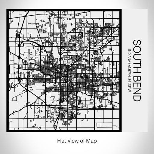 Rendered View of South Bend Indiana Map on 17oz Stainless Steel Insulated Tumbler in Matte White with Tactile Lines