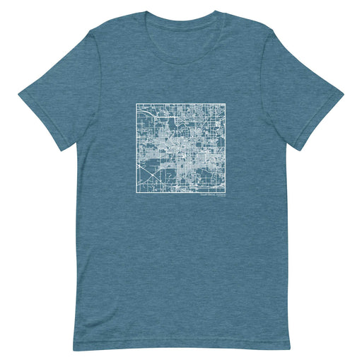 South Bend Indiana  Map Unisex T-Shirt with City inscription in Heather Teal