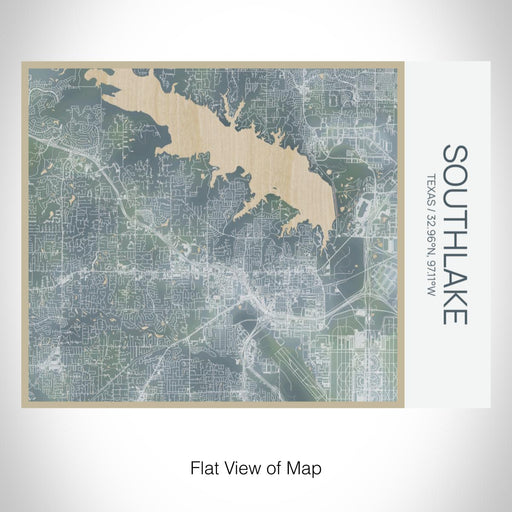 Rendered View of Southlake Texas Map on 20oz Stainless Steel Insulated Bottle with Bamboo Top with printed afternoon style map