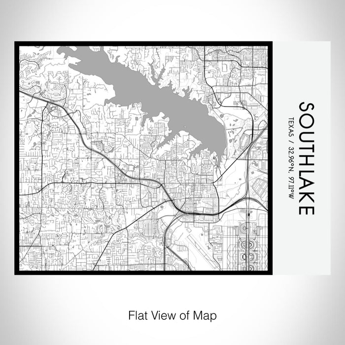 Rendered View of Southlake Texas Map on 20oz Stainless Steel Insulated Bottle with Bamboo Top with printed classic style map