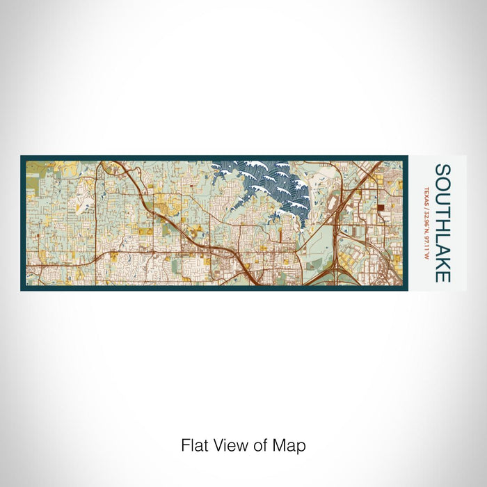 Rendered View of Southlake Texas Map on 10oz Stainless Steel Insulated Cup in Woodblock with Sliding Lid