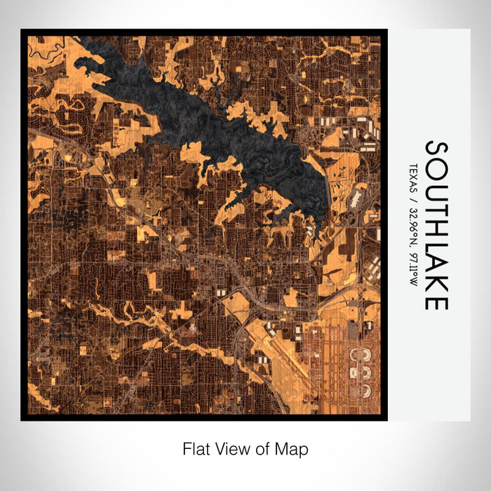 Rendered View of Southlake Texas Map on 17oz Stainless Steel Insulated Tumbler in Ember Map Style