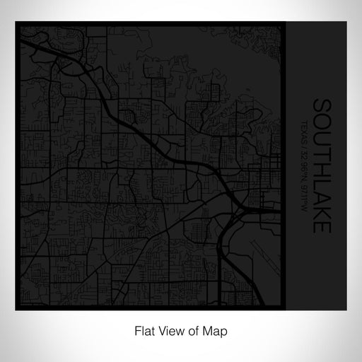 Rendered View of Southlake Texas Map on 17oz Stainless Steel Insulated Tumbler in Matte Black with Tactile Lines