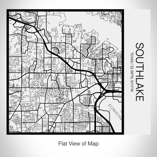 Rendered View of Southlake Texas Map on 17oz Stainless Steel Insulated Tumbler in Matte White with Tactile Lines