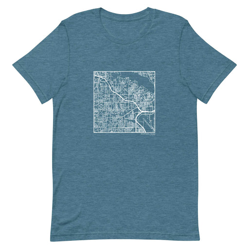 Southlake Texas  Map Unisex T-Shirt with City inscription in Heather Teal