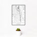 12x18 South Saint Paul Minnesota Map Print Portrait Orientation in Classic Style With Small Cactus Plant in White Planter
