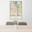 24x36 South Saint Paul Minnesota Map Print Portrait Orientation in Woodblock Style Behind 2 Chairs Table and Potted Plant