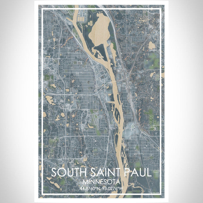 South Saint Paul Minnesota Map Print Portrait Orientation in Afternoon Style With Shaded Background