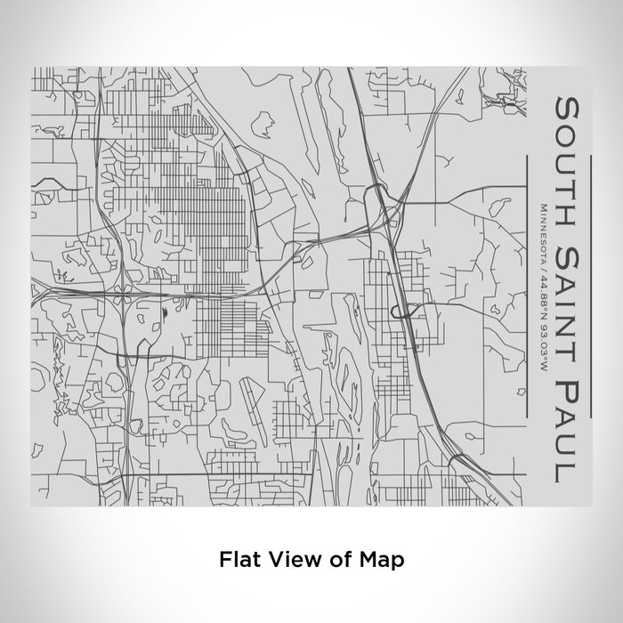 Rendered View of South Saint Paul Minnesota Map Engraving on 20oz Stainless Steel Insulated Bottle with Bamboo Top