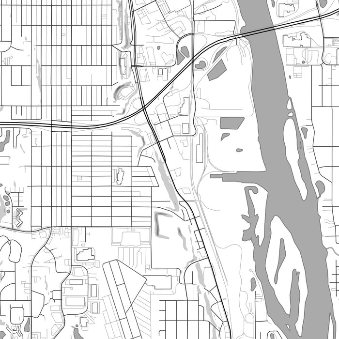 South Saint Paul Minnesota Map Print in Classic Style Zoomed In Close Up Showing Details