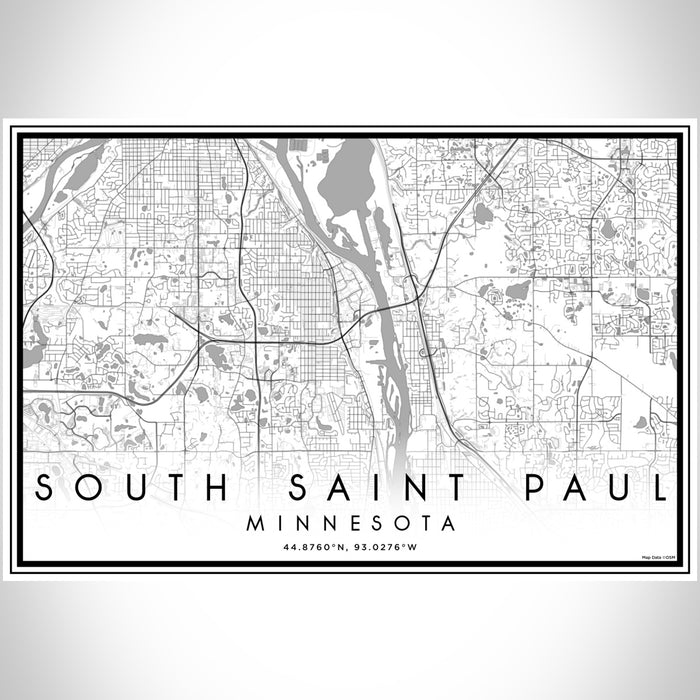 South Saint Paul Minnesota Map Print Landscape Orientation in Classic Style With Shaded Background