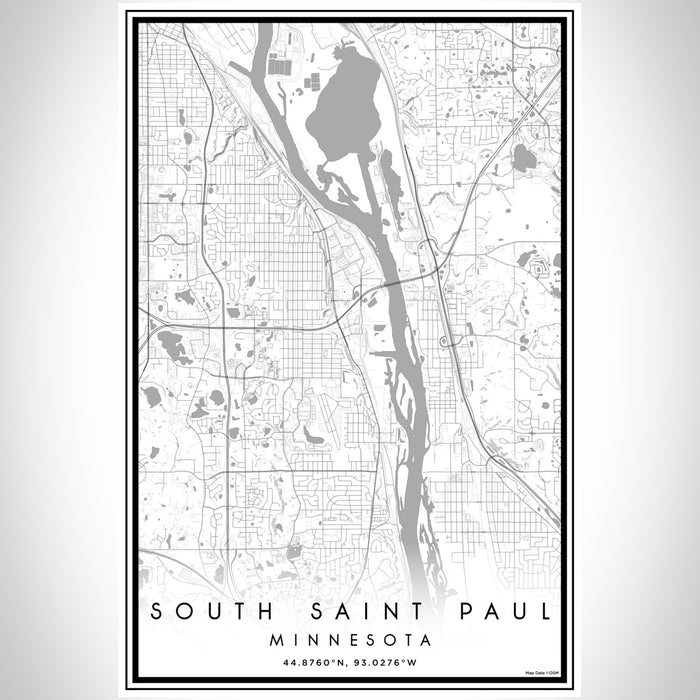 South Saint Paul Minnesota Map Print Portrait Orientation in Classic Style With Shaded Background