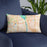 Custom South Saint Paul Minnesota Map Throw Pillow in Watercolor on Blue Colored Chair