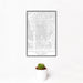 12x18 Southside Historic District Fort Worth Map Print Portrait Orientation in Classic Style With Small Cactus Plant in White Planter