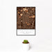 12x18 Southside Historic District Fort Worth Map Print Portrait Orientation in Ember Style With Small Cactus Plant in White Planter