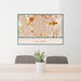 24x36 Southside Historic District Fort Worth Map Print Lanscape Orientation in Woodblock Style Behind 2 Chairs Table and Potted Plant