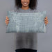 Person holding 20x12 Custom Southside Historic District Fort Worth Map Throw Pillow in Afternoon