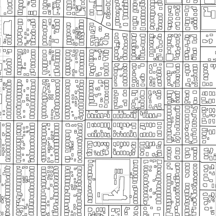 Southside Historic District Fort Worth Map Print in Classic Style Zoomed In Close Up Showing Details