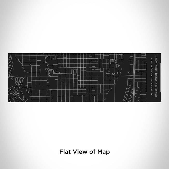 Rendered View of Southside Historic District Fort Worth Map Engraving on 10oz Stainless Steel Insulated Cup with Sliding Lid in Black