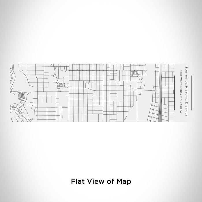 Rendered View of Southside Historic District Fort Worth Map Engraving on 10oz Stainless Steel Insulated Cup with Sliding Lid in White