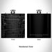Rendered View of Southside Historic District Fort Worth Map Engraving on 6oz Stainless Steel Flask in Black