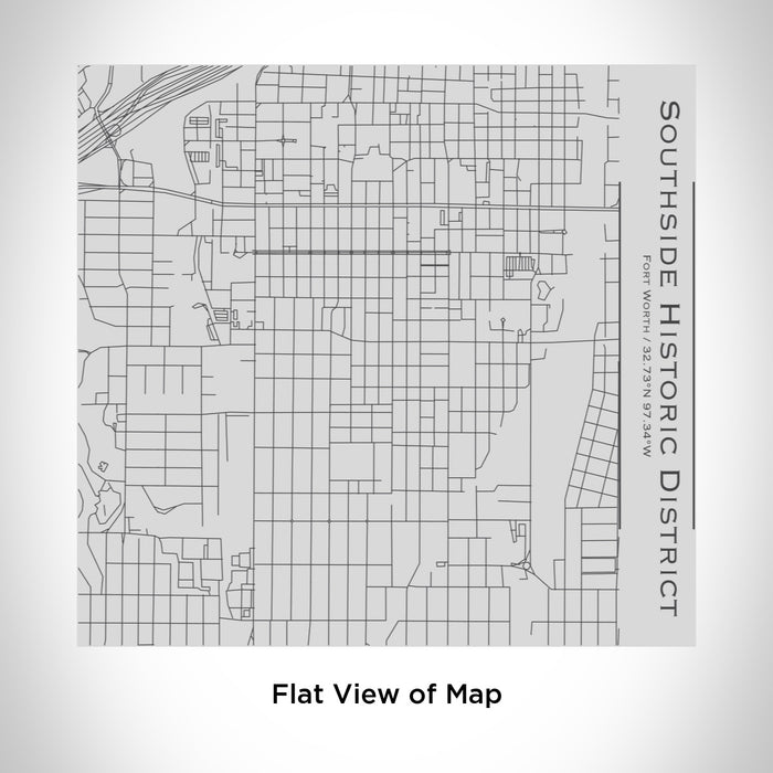 Rendered View of Southside Historic District Fort Worth Map Engraving on 17oz Stainless Steel Insulated Tumbler