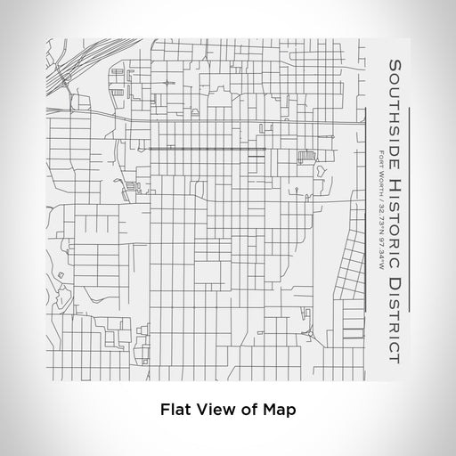 Rendered View of Southside Historic District Fort Worth Map Engraving on 17oz Stainless Steel Insulated Tumbler in White
