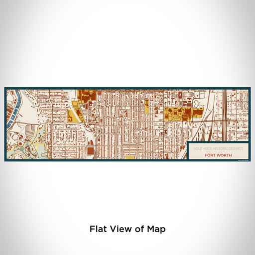 Flat View of Map Custom Southside Historic District Fort Worth Map Enamel Mug in Woodblock