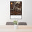 24x36 South Yuba River CA State Park Map Print Portrait Orientation in Ember Style Behind 2 Chairs Table and Potted Plant