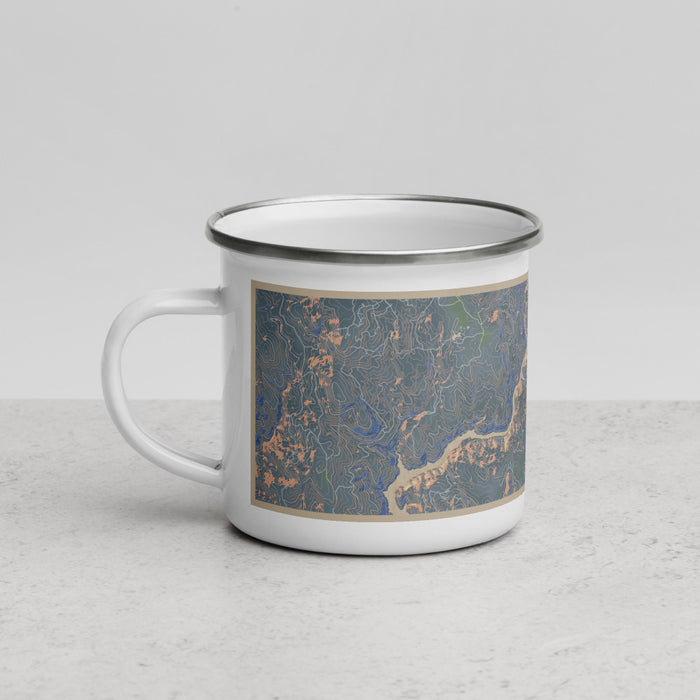 Left View Custom South Yuba River CA State Park Map Enamel Mug in Afternoon