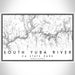 South Yuba River CA State Park Map Print Landscape Orientation in Classic Style With Shaded Background