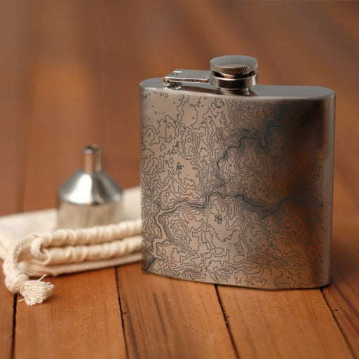 South Yuba River CA State Park Custom Engraved City Map Inscription Coordinates on 6oz Stainless Steel Flask
