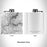 Rendered View of South Yuba River CA State Park Map Engraving on 6oz Stainless Steel Flask in White