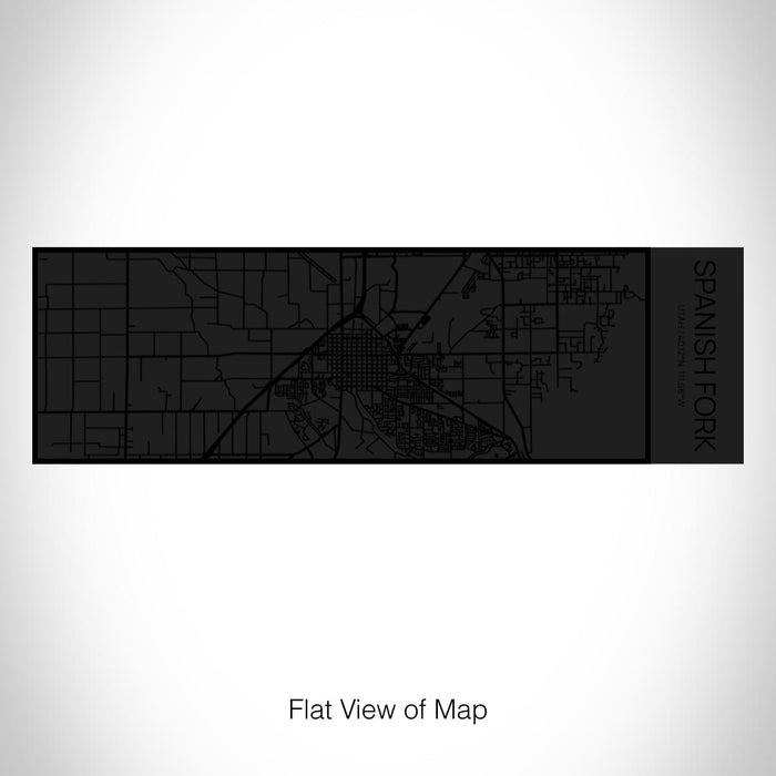 Rendered View of Spanish Fork Utah Map on 10oz Stainless Steel Insulated Cup in Matte Black with Sliding Lid