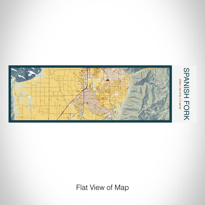 Rendered View of Spanish Fork Utah Map on 10oz Stainless Steel Insulated Cup in Woodblock with Sliding Lid