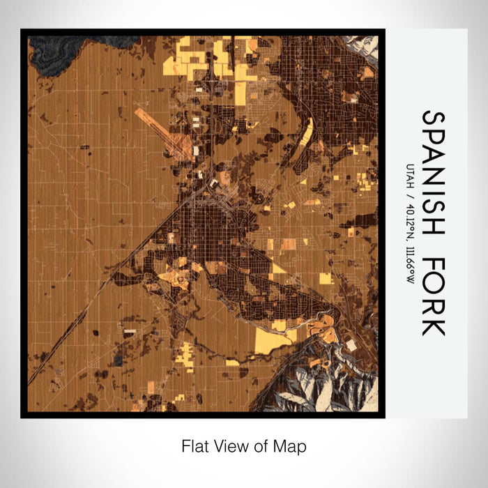 Rendered View of Spanish Fork Utah Map on 17oz Stainless Steel Insulated Tumbler in Ember Map Style