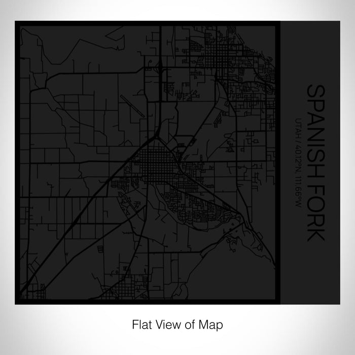 Rendered View of Spanish Fork Utah Map on 17oz Stainless Steel Insulated Tumbler in Matte Black with Tactile Lines
